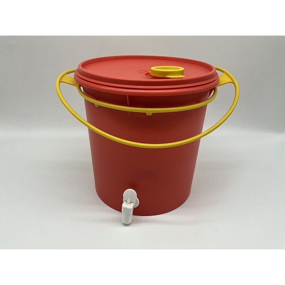 Tupperware Vintage Jumbo Beverage Dispenser 254-7 Plus Lid 595-2 &Hanging Holder - Picture 10 of 16